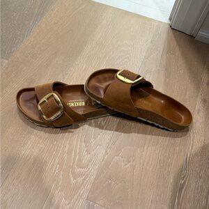 Birkenstock Madrid Big Buckle Sandals with Gold Buckle
